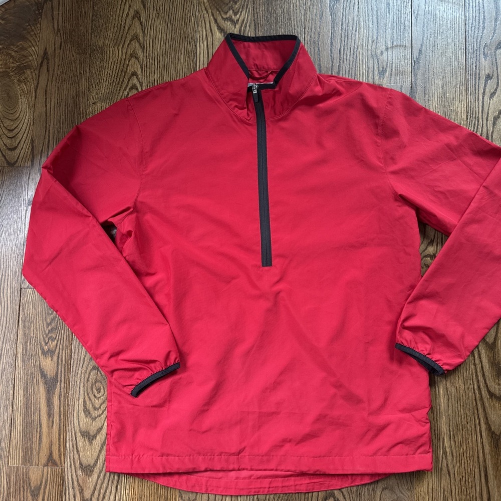 Cutter & Buck CB WeatherTec Red 1/4 Zip Windbreaker Jacket Medium
